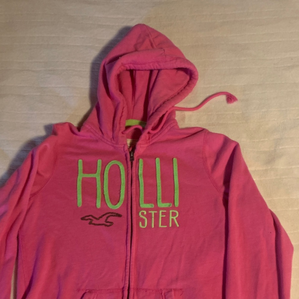 Hollister Vibrant Pink Zip-Up Hoodie
